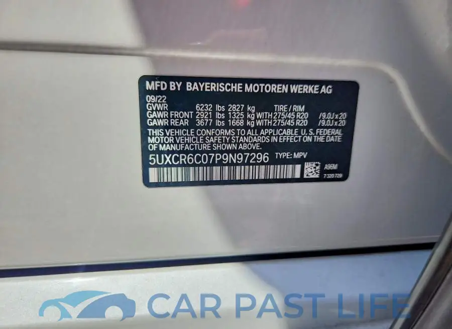 5UXCR6C07P9N97296# 13