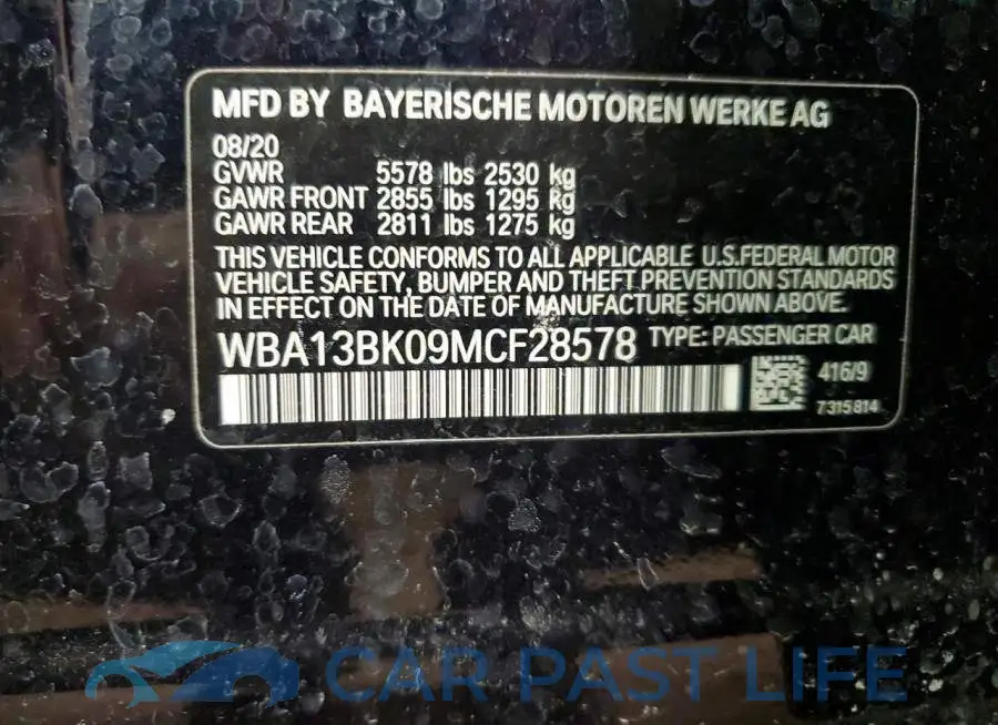 WBA13BK09MCF28578# 13