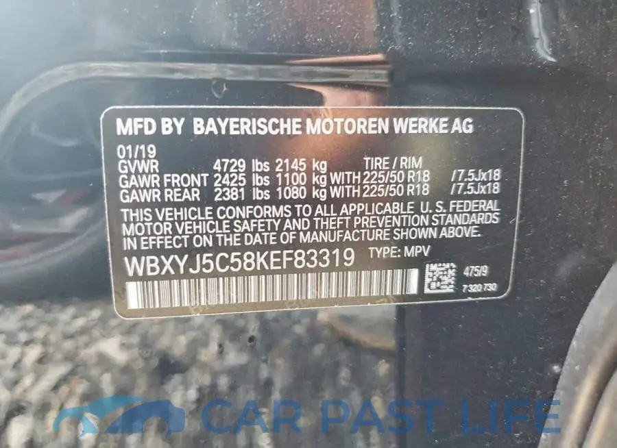 WBXYJ5C58KEF83319# 12