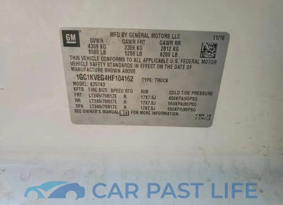 1GC1KVEG4HF104162# 12
