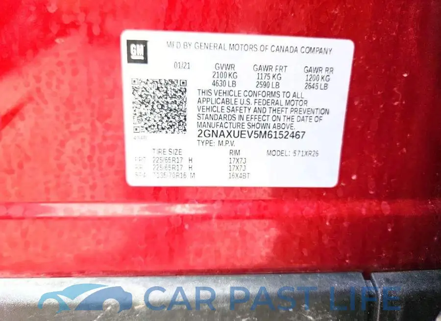 2GNAXUEV5M6152467# 12