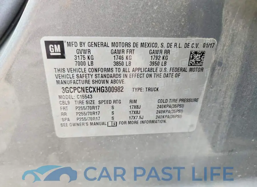 3GCPCNECXHG300982# 12