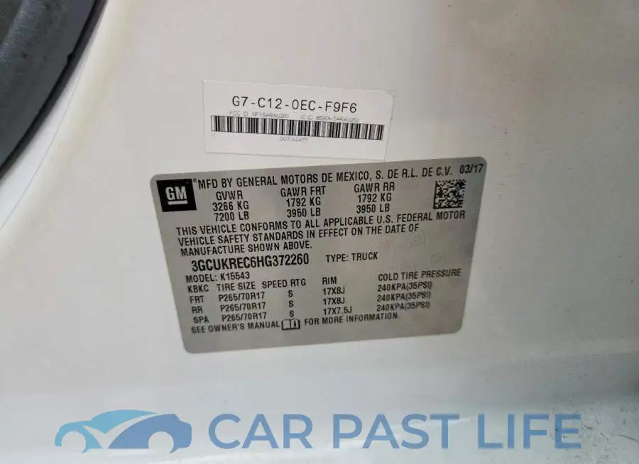 3GCUKREC6HG372260# 13