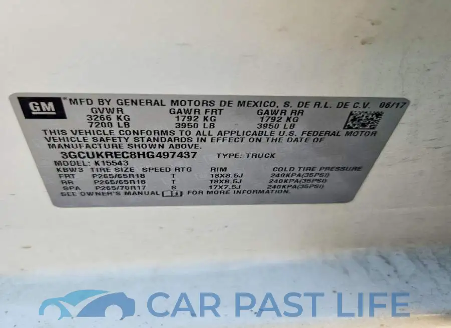 3GCUKREC8HG497437# 13