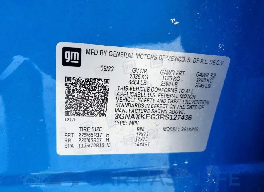3GNAXKEG3RS127436# 14