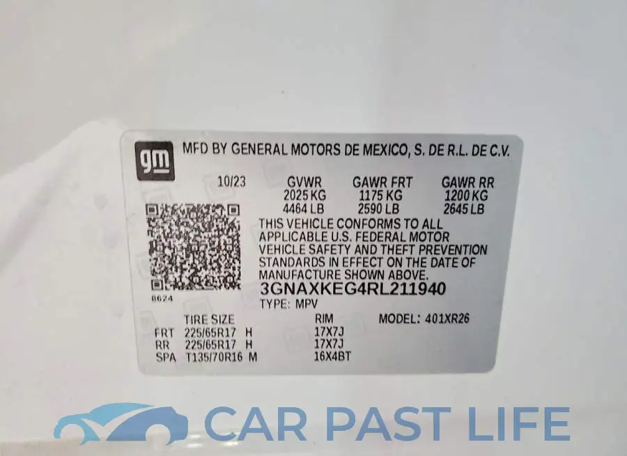 3GNAXKEG4RL211940# 13
