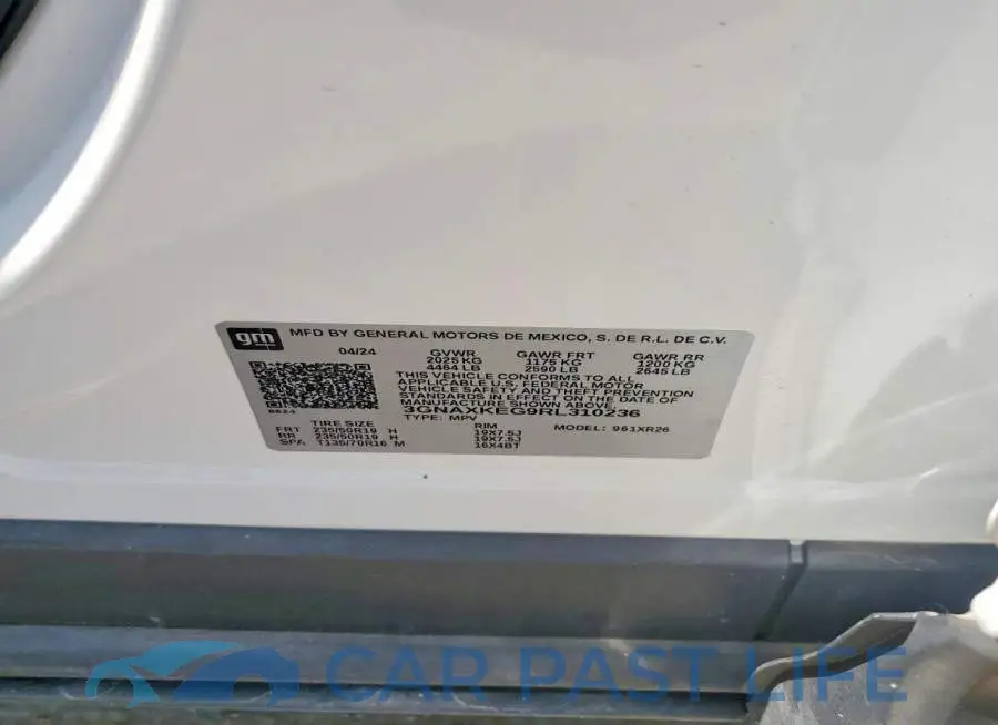 3GNAXKEG9RL310236# 13