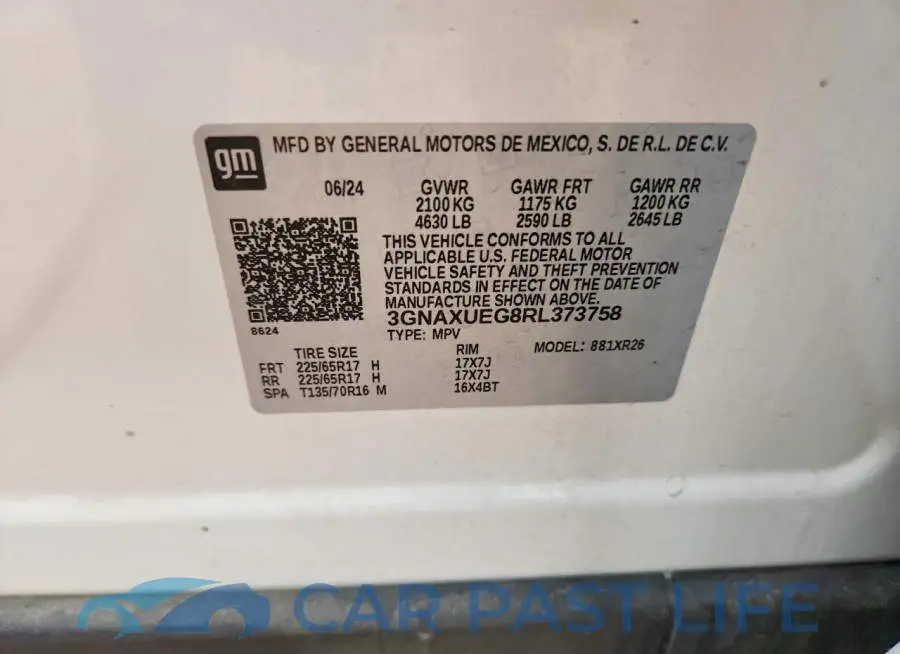 3GNAXUEG8RL373758# 12