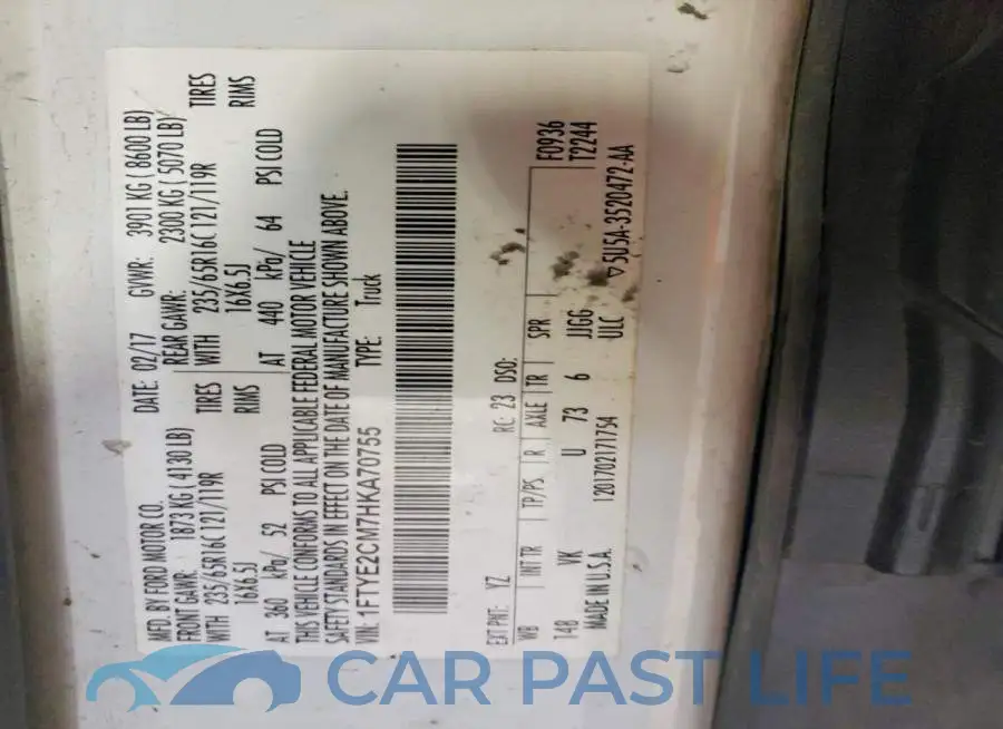 1FTYE2CM7HKA70755# 13