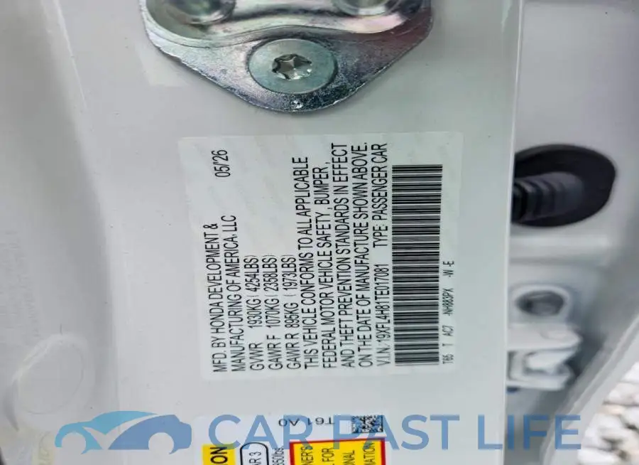 19XFL4H81TE017081# 12