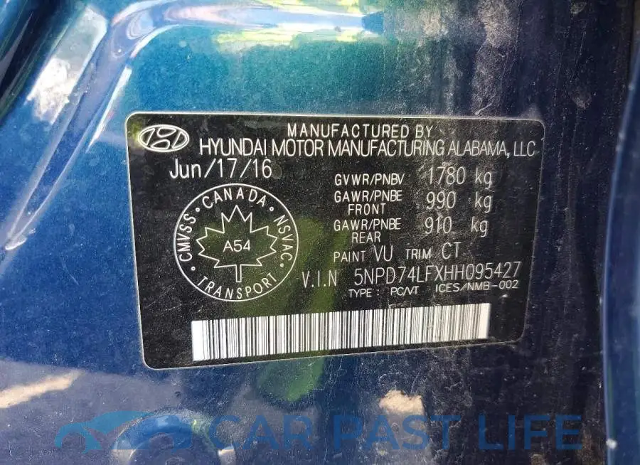 5NPD74LFXHH095427# 13