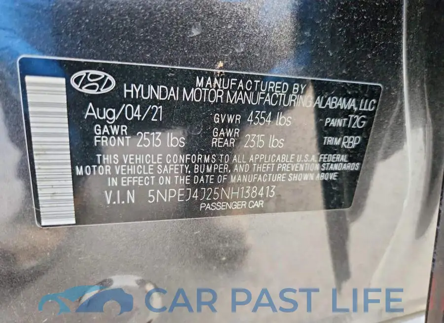 5NPEJ4J25NH138413# 13