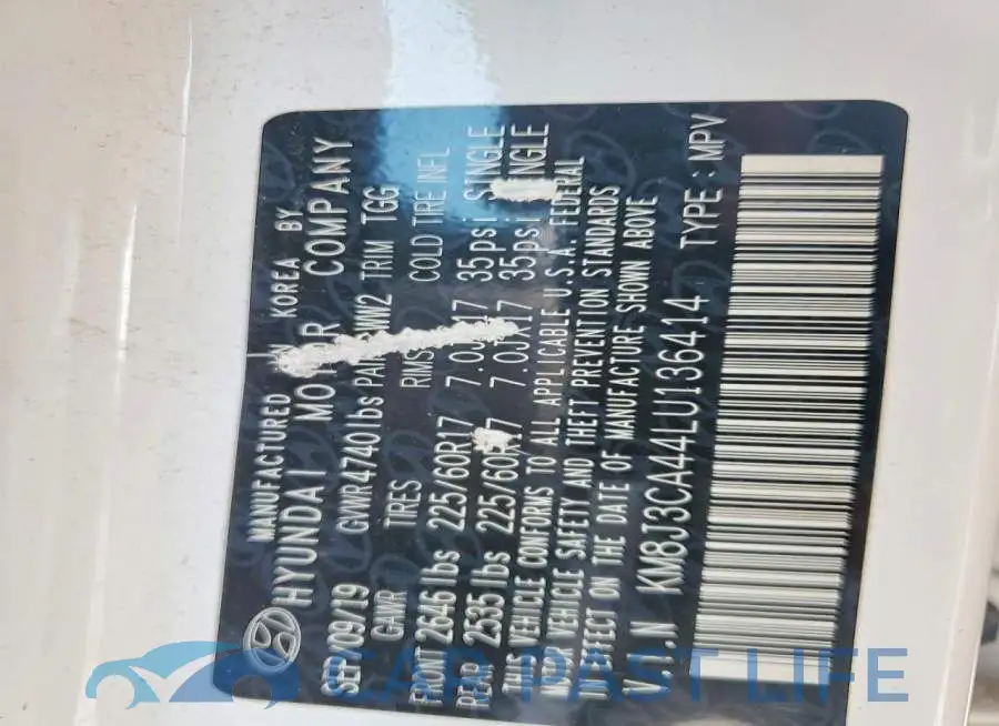 KM8J3CA44LU136414# 13