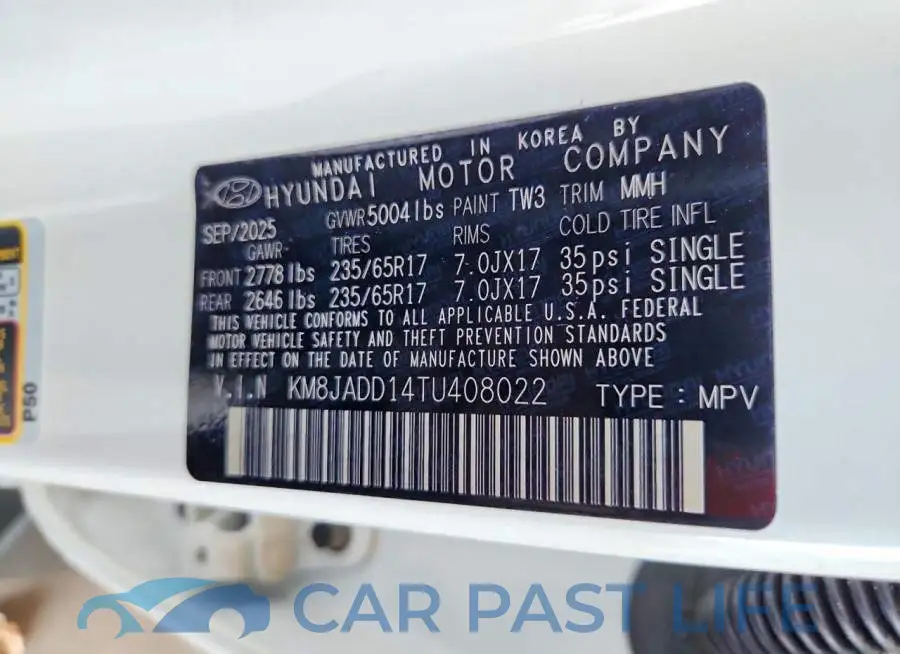 KM8JADD14TU408022# 13