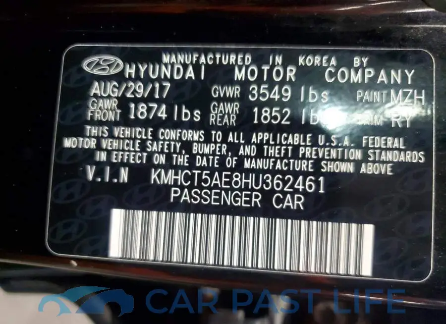 KMHCT5AE8HU362461# 12