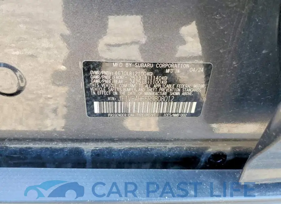 JF1VBAH66R9808012# 12