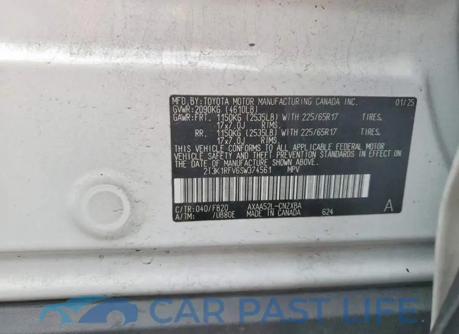 2T3K1RFV6SW374561# 14