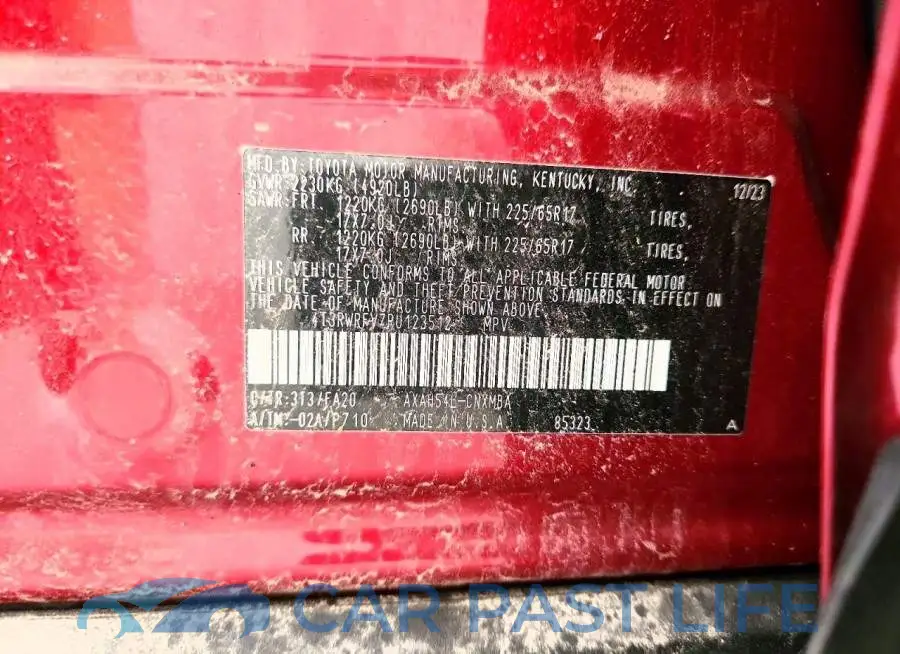 4T3RWRFV7RU123512# 13