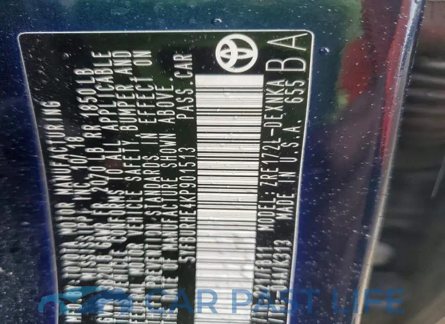 5YFBURHE4KP901513# 12