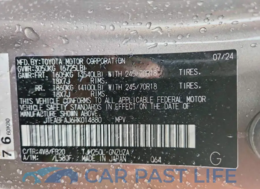 JTEABFAJ6RK014880# 14