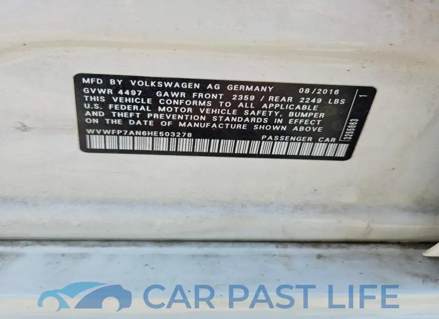 WVWFP7AN6HE503278# 12