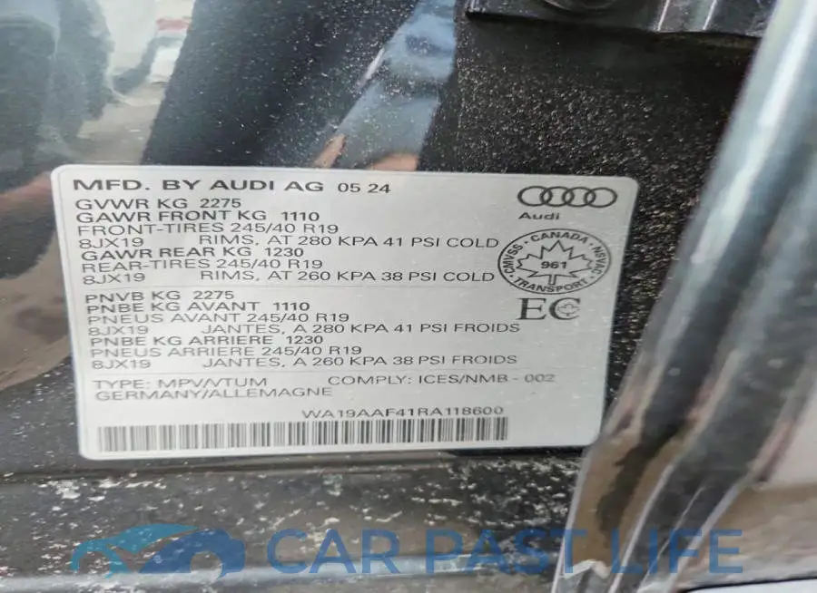 WA19AAF41RA118600# 12