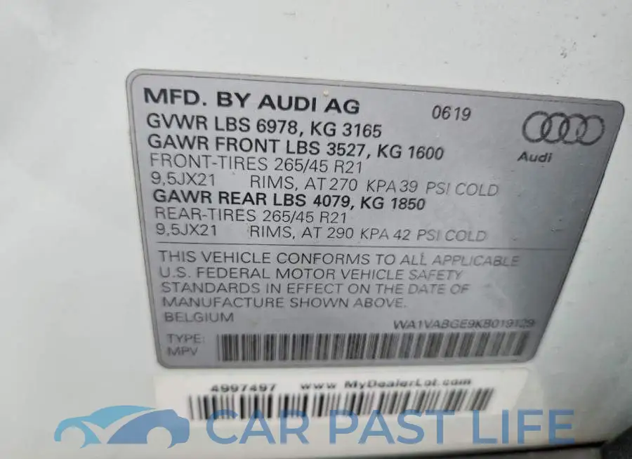 WA1VABGE9KB019129# 14