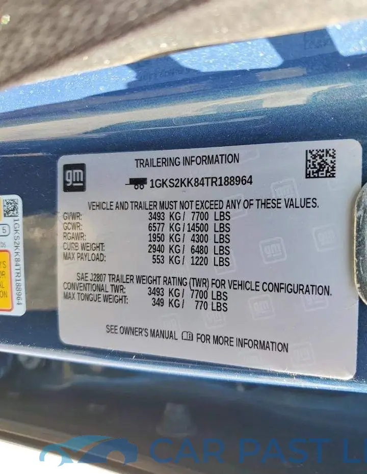 1GKS2KK84TR188964# 13