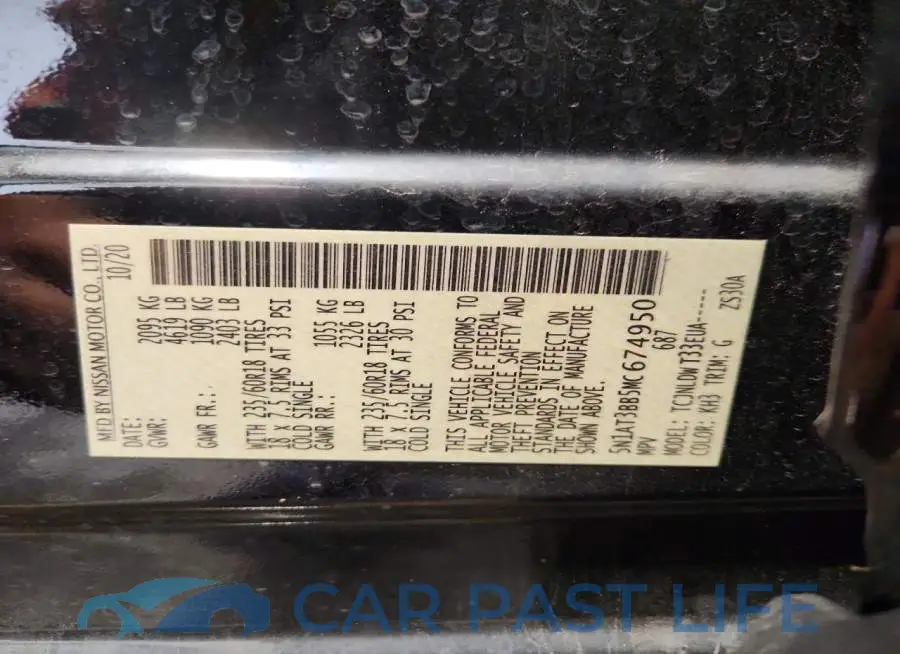 5N1AT3BB5MC674950# 13