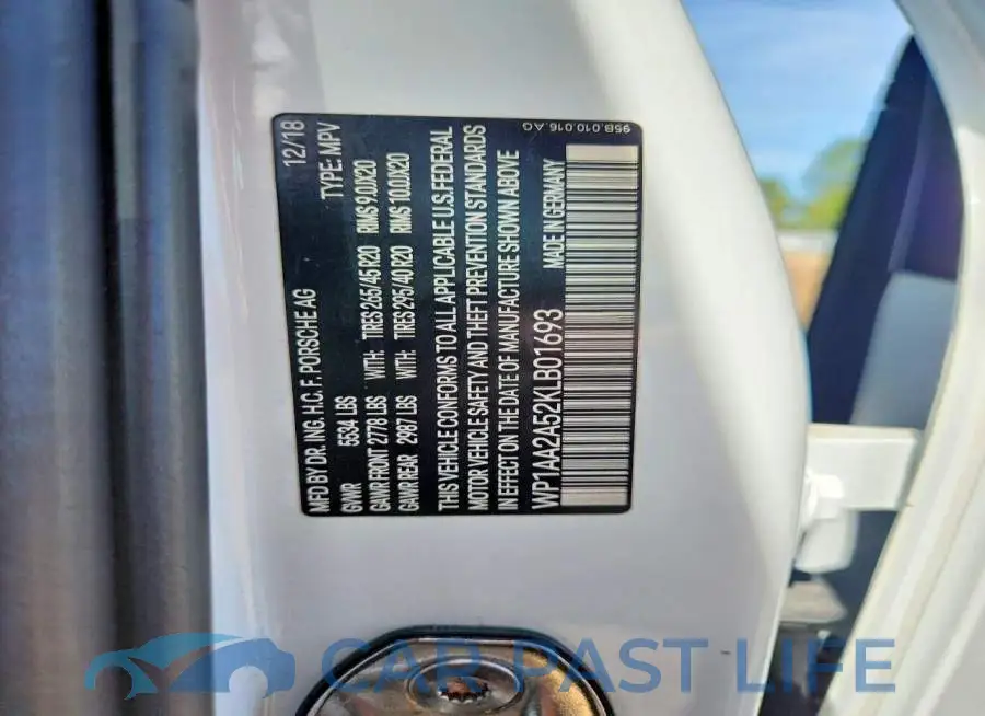 WP1AA2A52KLB01693# 12