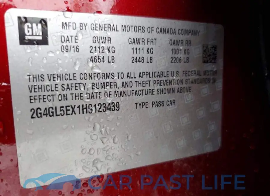 2G4GL5EX1H9123439# 12