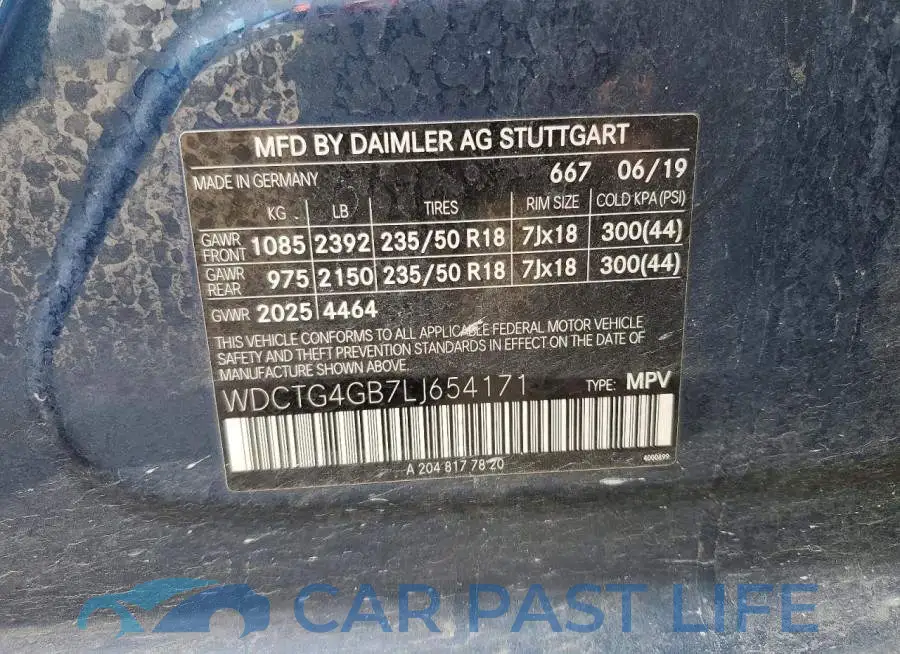 WDCTG4GB7LJ654171# 13