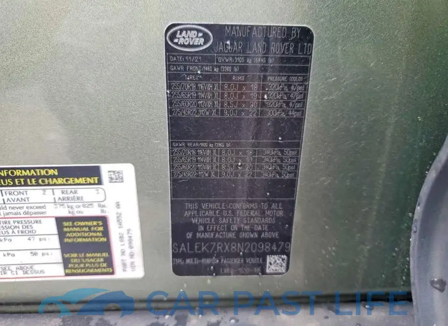 SALEK7RX8N2098479# 12