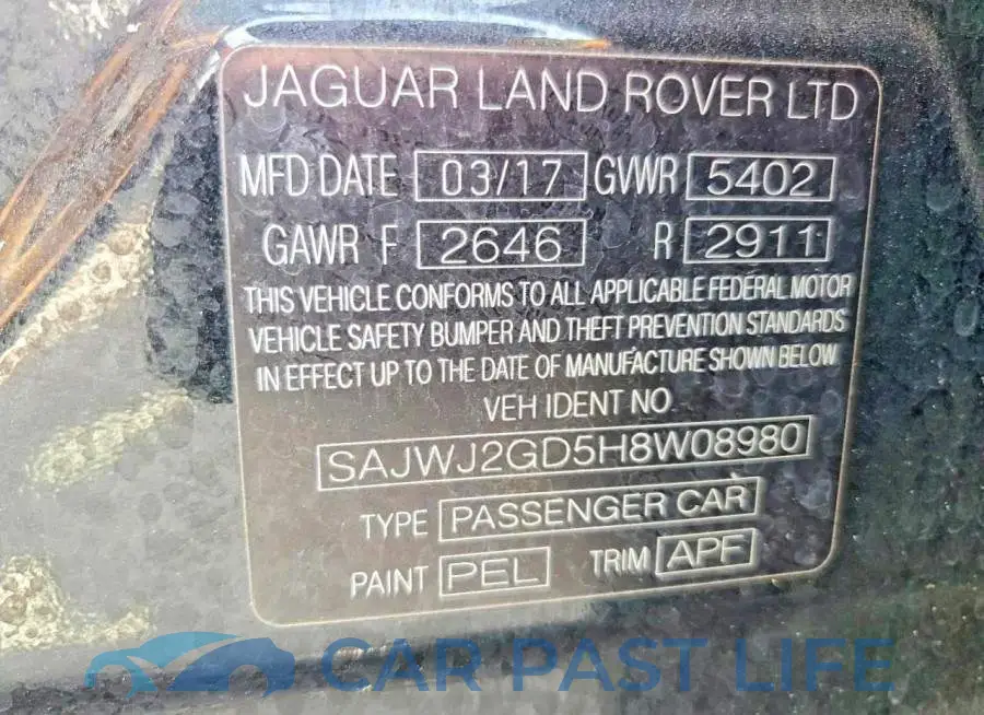 SAJWJ2GD5H8W08980# 13