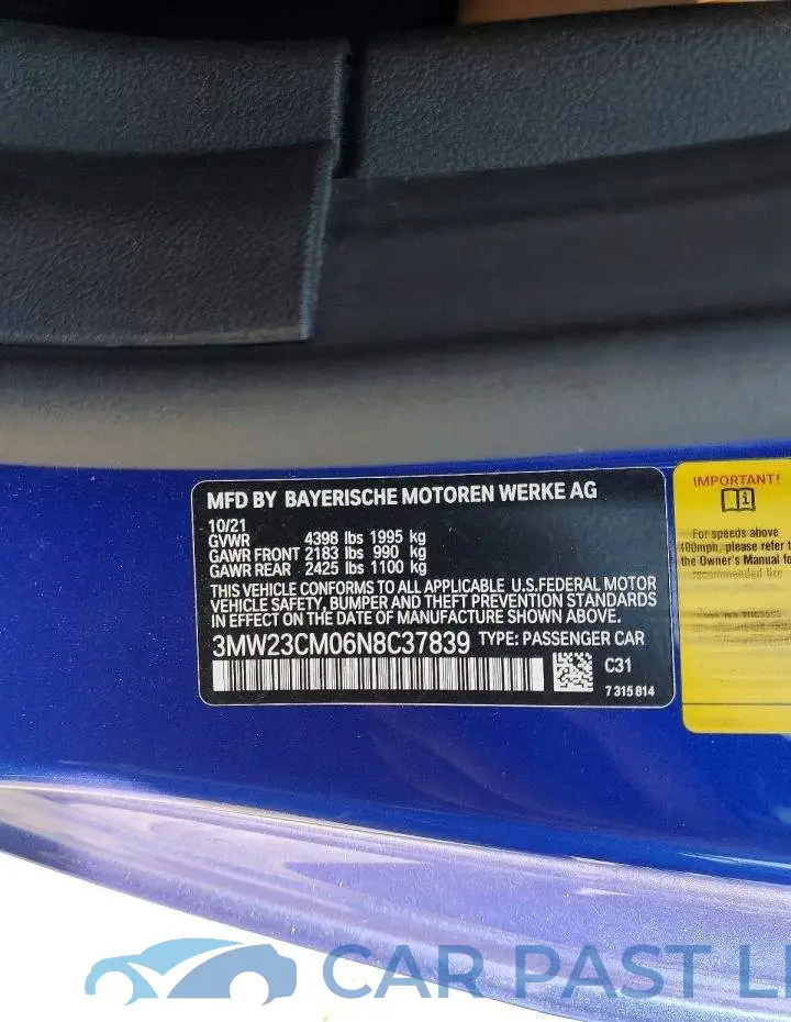 3MW23CM06N8C37839# 12