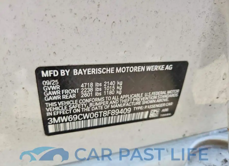 3MW69CW06T8F89409# 12