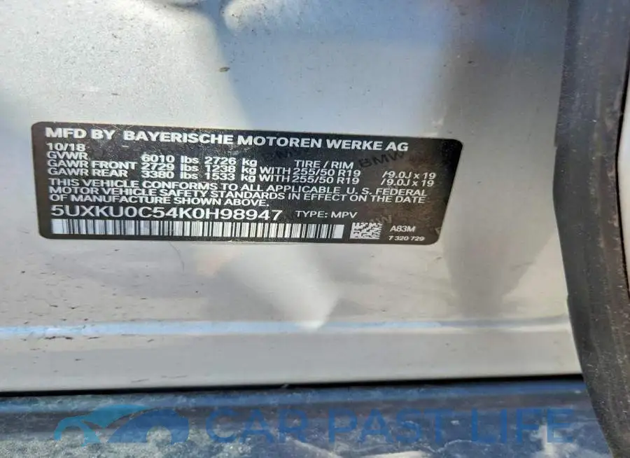 5UXKU0C54K0H98947# 13