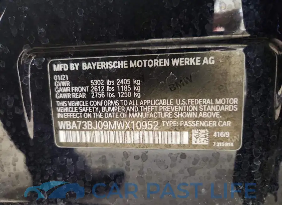 WBA73BJ09MWX10952# 12