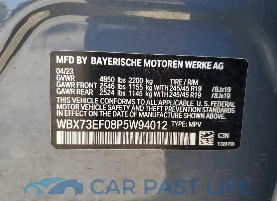 WBX73EF08P5W94012# 13