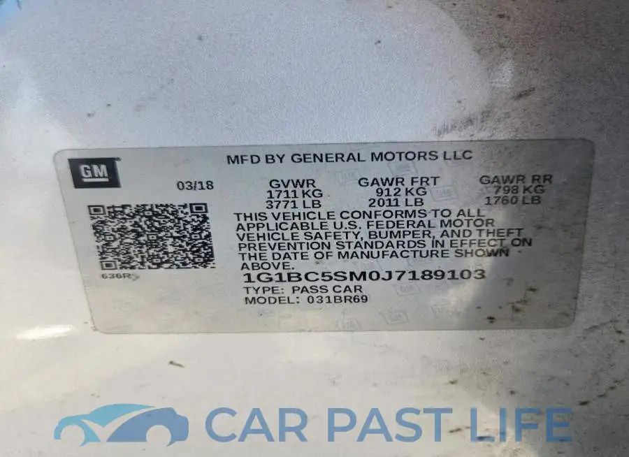 1G1BC5SM0J7189103# 12