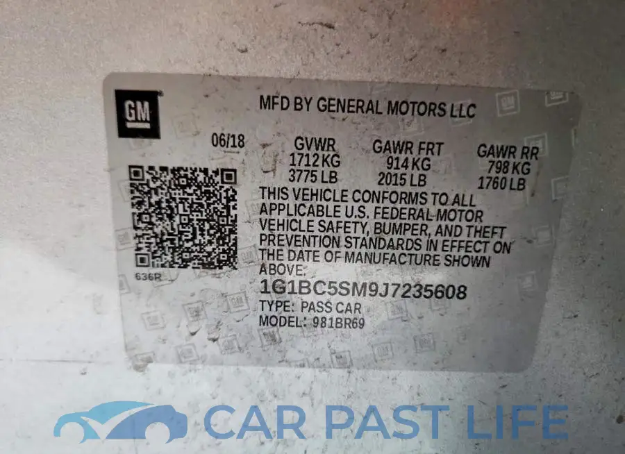 1G1BC5SM9J7235608# 13