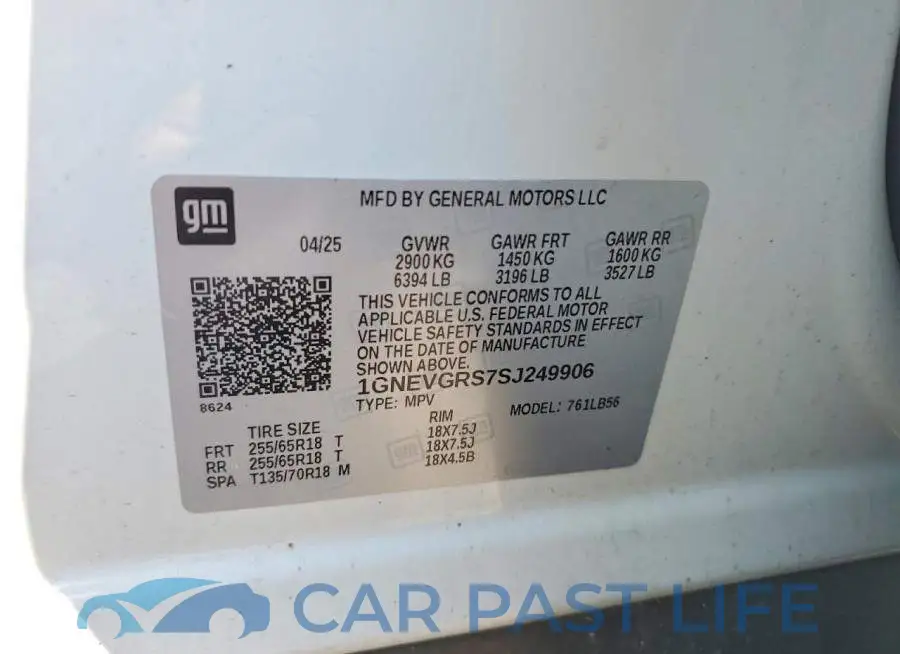 1GNEVGRS7SJ249906# 13