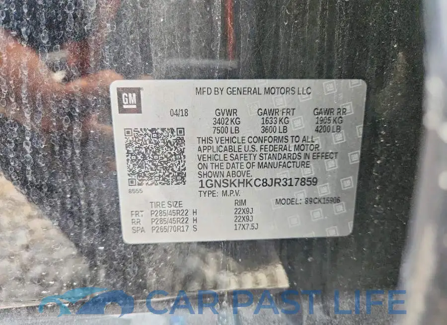 1GNSKHKC8JR317859# 13