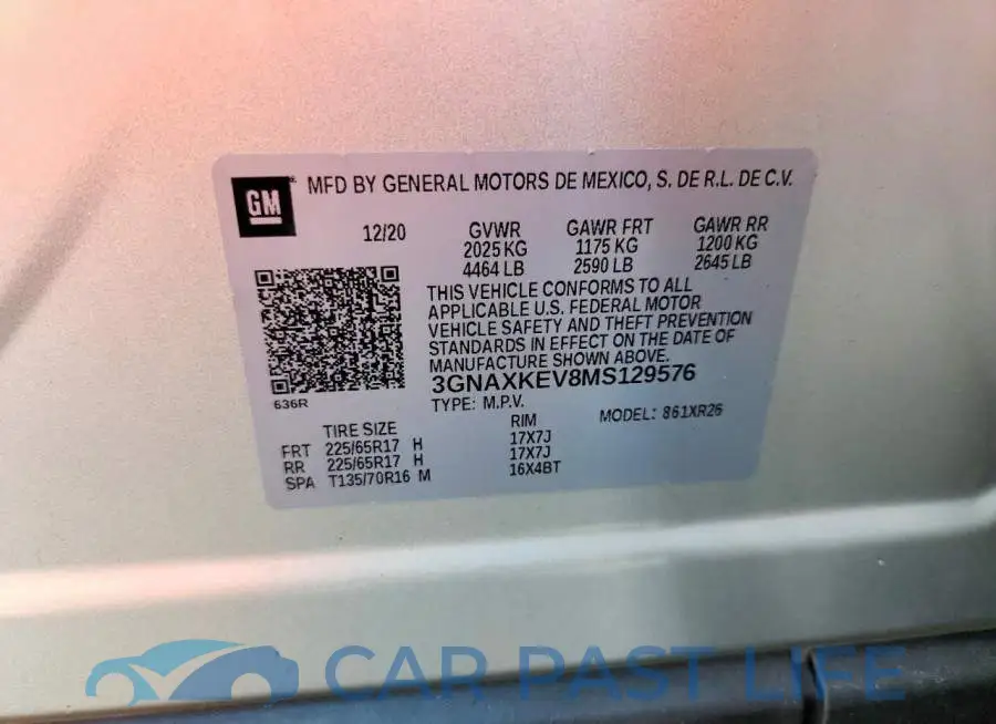 3GNAXKEV8MS129576# 13