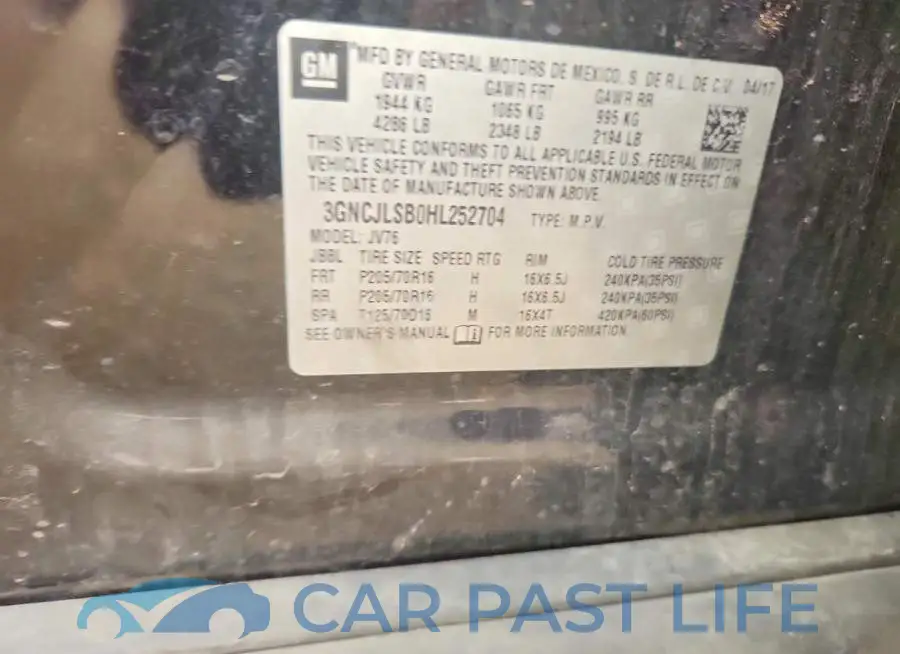 3GNCJLSB0HL252704# 13