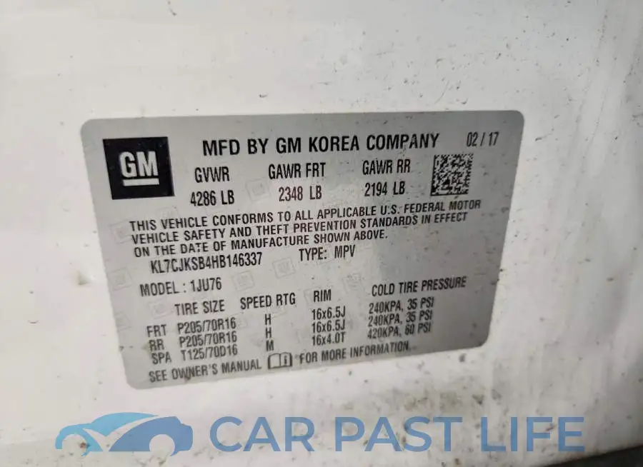 KL7CJKSB4HB146337# 13