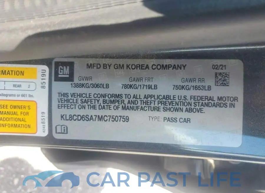 KL8CD6SA7MC750759# 12