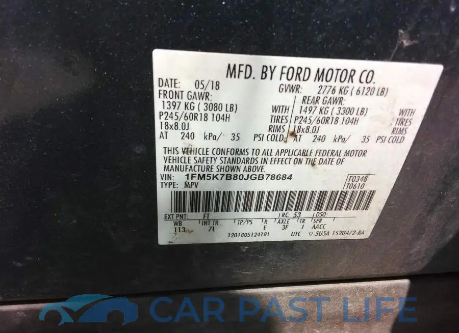 1FM5K7B80JGB78684# 13