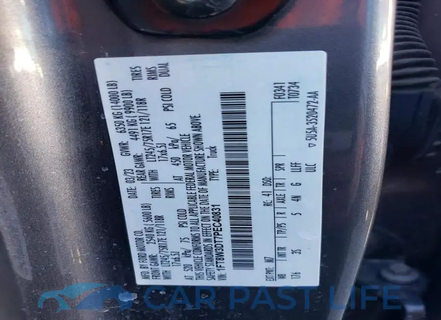 1FT8W3DT7PEC40831# 13