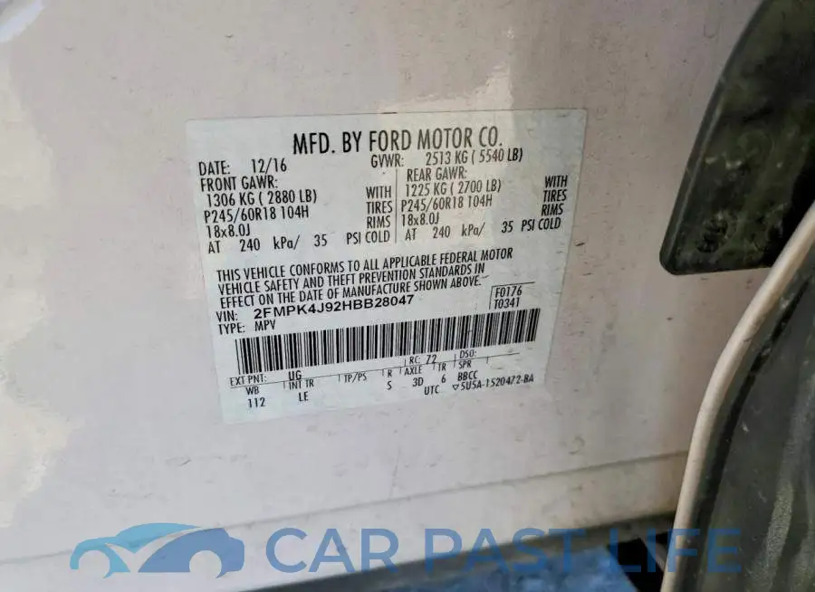 2FMPK4J92HBB28047# 13